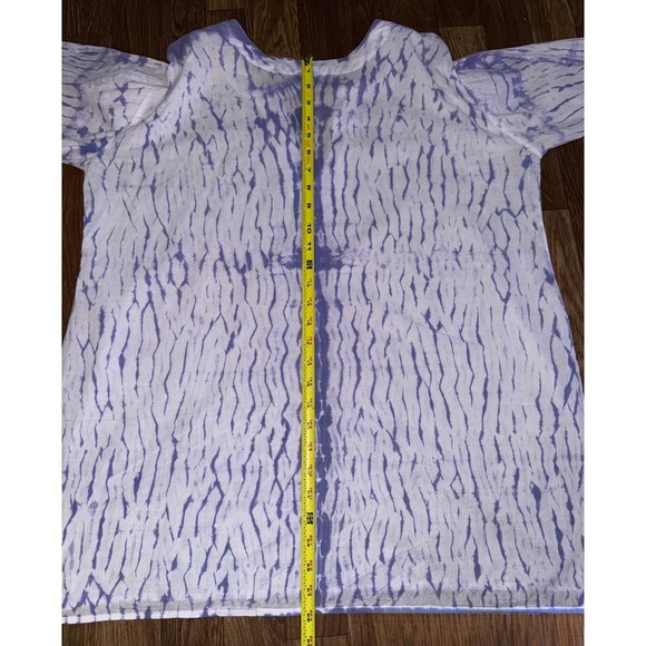 XL Tie Dye Tunic Top 3/4 Sleeve V‎ Neck Cotton Boho Bohemian Casual - Picture 4 of 7